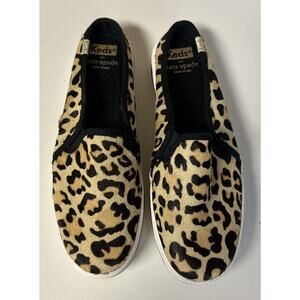 Kate Spade for KEDS Mule Slip On Sneakers Size 6.5 Calf Hair Upper Animal Print